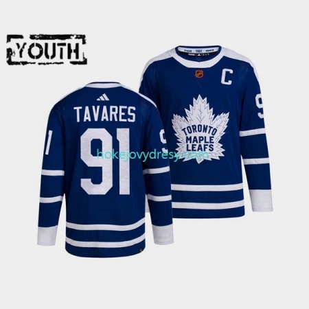 Dětské Hokejový Dres Toronto Maple Leafs John Tavares 91 Adidas 2022 Reverse Retro Modrý Authentic